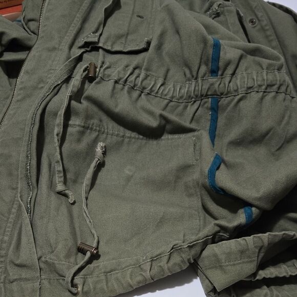 Willow and Clay Olive Green Military Style Utility Cargo Jacket with Hood - Picture 12 of 12